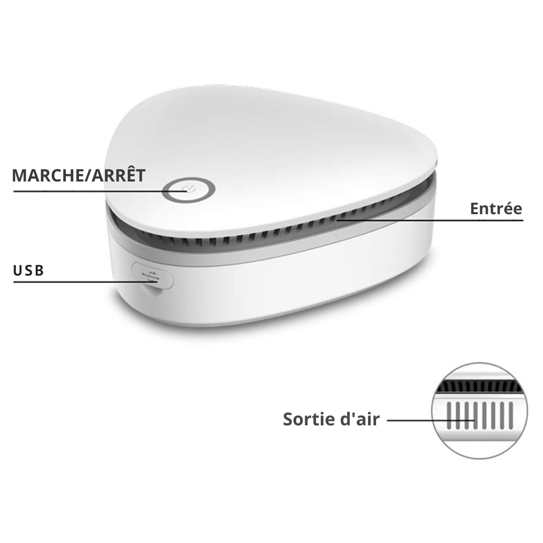 OdorGO™ Éliminateur d'Odeurs Portatif à l'Ozone