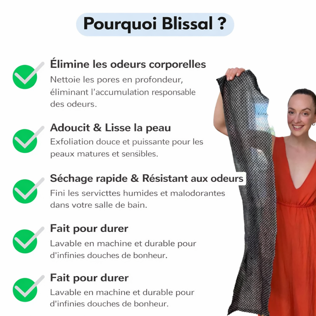 Serviette De Douche Antibactérienne Exfoliante Blissal